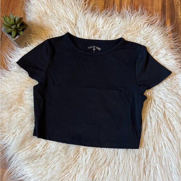 Year of Ours Tops - Year Of Ours Cropped Short Sleeve Tee Black